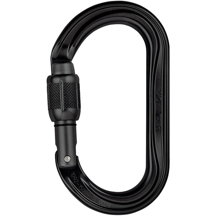 OK Aluminum Carabiner - Screw Locking - Black