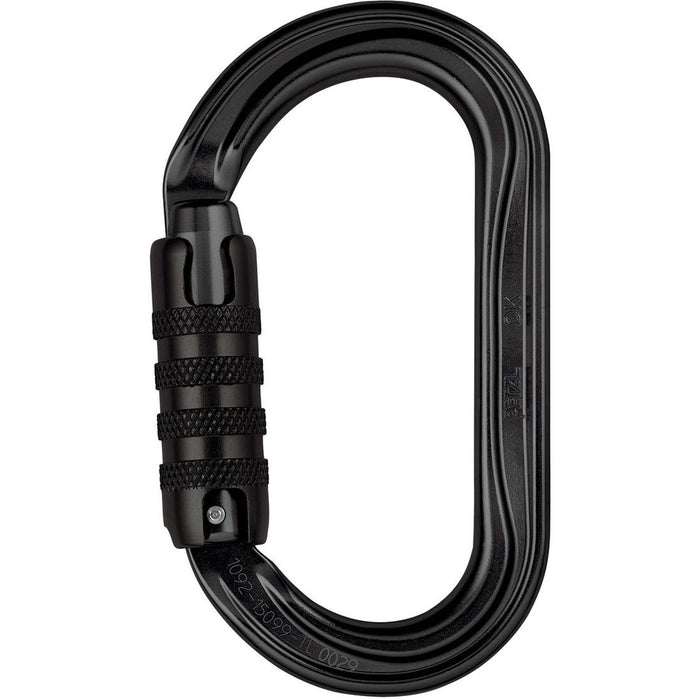 OK Aluminum Carabiner - 3-Stage Locking - Black