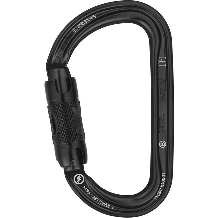 Am'D Aluminum Carabiner - 2-Stage Locking - Black