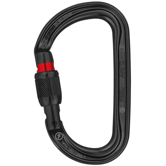 Am'D Aluminum Carabiner - Screw Locking - Black (NFPA)