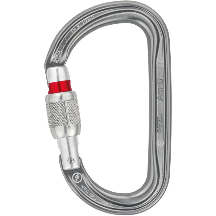 Am'D Aluminum Carabiner - Screw Locking - Gray with Bright Gate