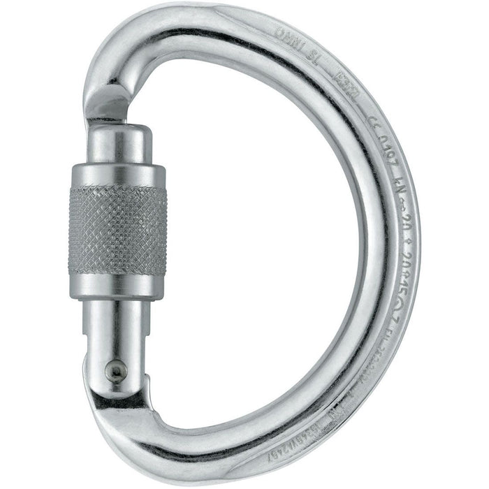 Omni Aluminum Carabiner - Screw Locking - Bright