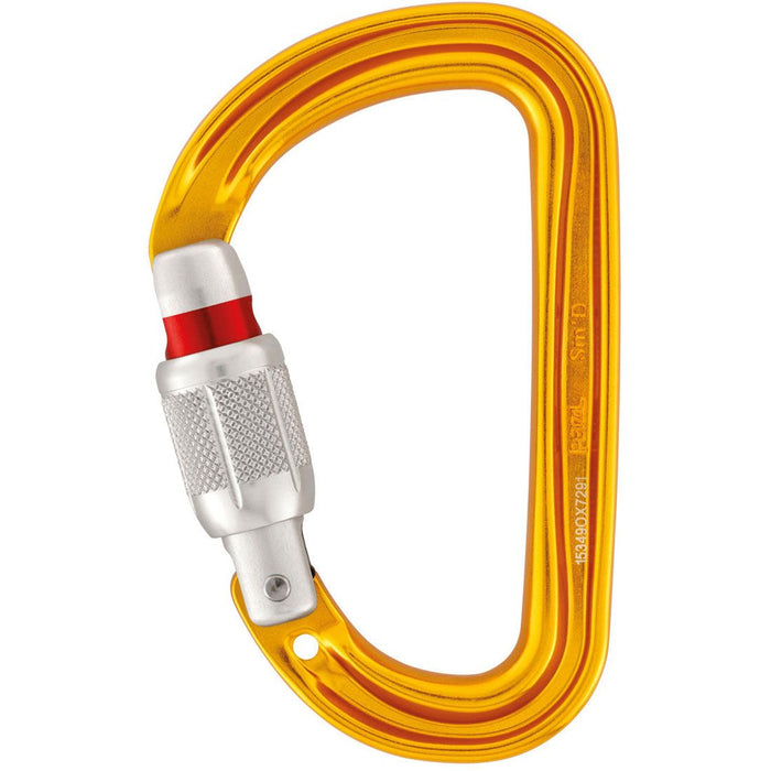 Sm'D Aluminum Carabiner - Screw Locking - Yellow with Bright Gate