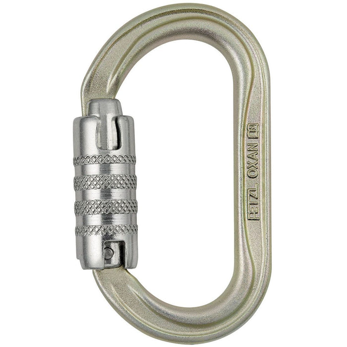 Oxan Steel Carabiner - 3-Stage Locking - Gold with Bright Gate (ANSI & NFPA)