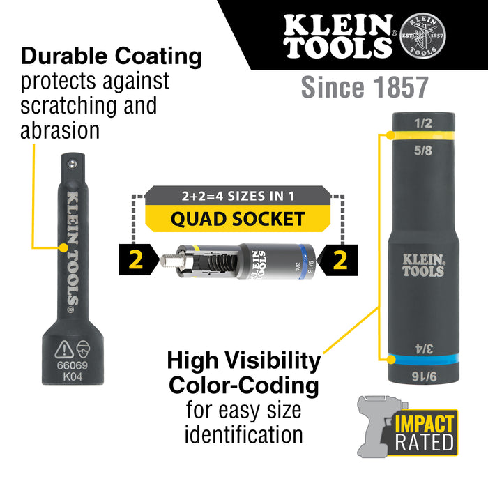 Klein 4-In-1 Flip Quad Socket