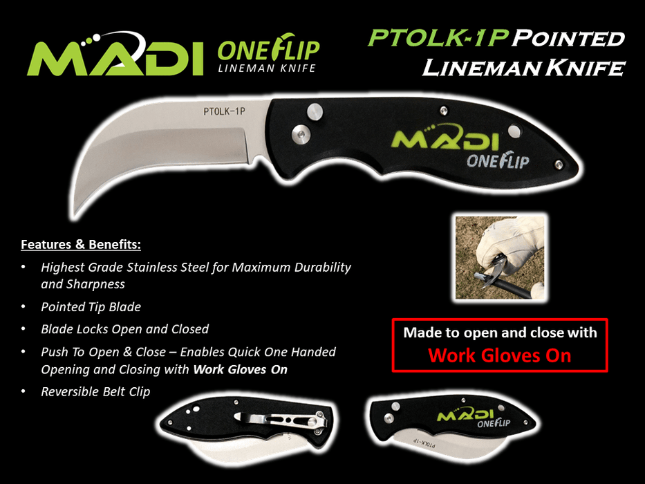 MADI Pointed Lineman Knife (95-PTOLK1P)
