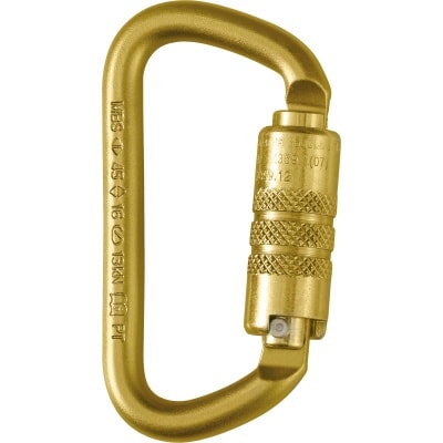 Standard Size Steel D Shaped Carabiner - ANSI Rated Gate